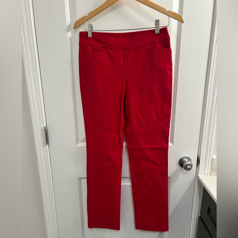 Chico's Red Straight Leg Pants Sz 2